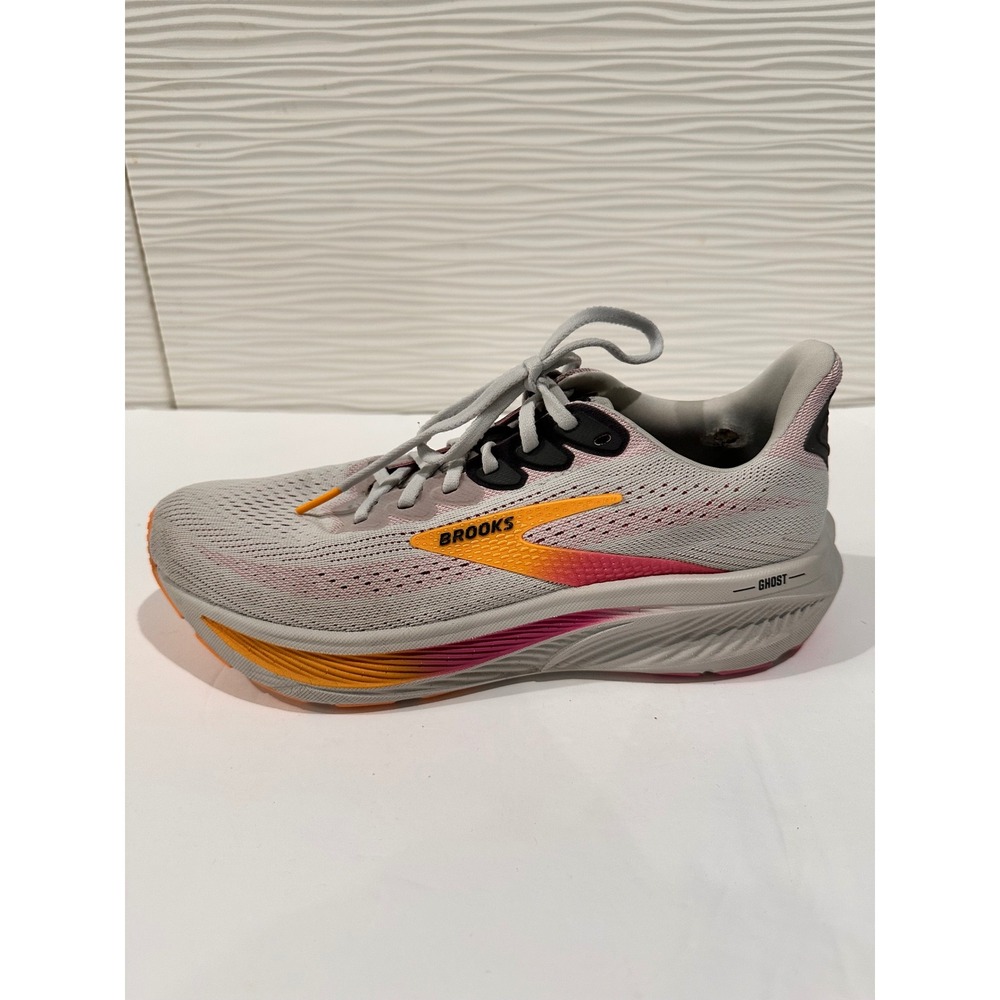 Brooks Ghost 17 Running Shoes Womens 9 Wide Grey Orange Pink Good 1204311D0